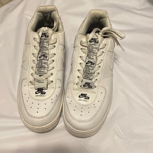 NIKE DOUBLE AIR FORCE 1 COLOR BLACK WHITE MENS SIZE 8 SNEAKERS